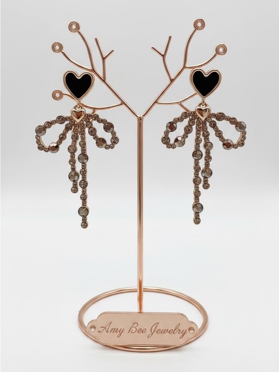 Amy Bee Jewelry Jewelry - Vintage feel S925 Sterling Silver plated Heart and Bow earrings. New.